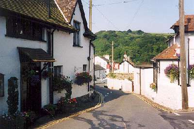 Looking down the road towards the pub. Bessemer to the left.