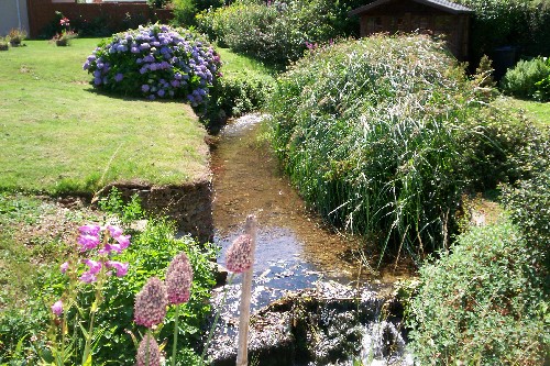 View of a garden just ast the Rock.