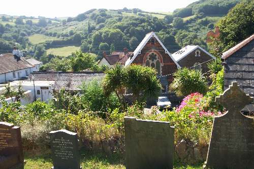 In the grounds of Saint Peter's church.