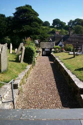 In the grounds of Saint Peter's church.